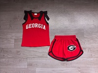 Précommande GSSO3834MZ – Ensemble d'été en coton noir avec nœuds pour enfants, chemise et short, pour tout-petits et bébés filles
