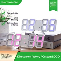 Reloj Despertador Digital LED 3D Creativo, con Indicador de Temperatura, PM/AM, Estilo Europeo, Forma de Rombo