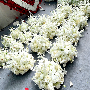 ช่อดอกไม้ผ้าไหมงาช้างมาใหม่เรียบสำหรับประดับกลางโต๊ะงานแต่งงาน - Product Image 1
