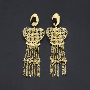 Juego de Joyería Nupcial India de Latón Chapado en Oro de 24k al por Mayor, Incluye Anillo, Brazalete, Pendientes y Collar con Borla para Fiesta de Bodas - Product Image 5