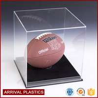Boîte de présentation en acrylique transparent rectangulaire pour casque de moto à base de dôme personnalisée Grande boîte en acrylique personnalisée