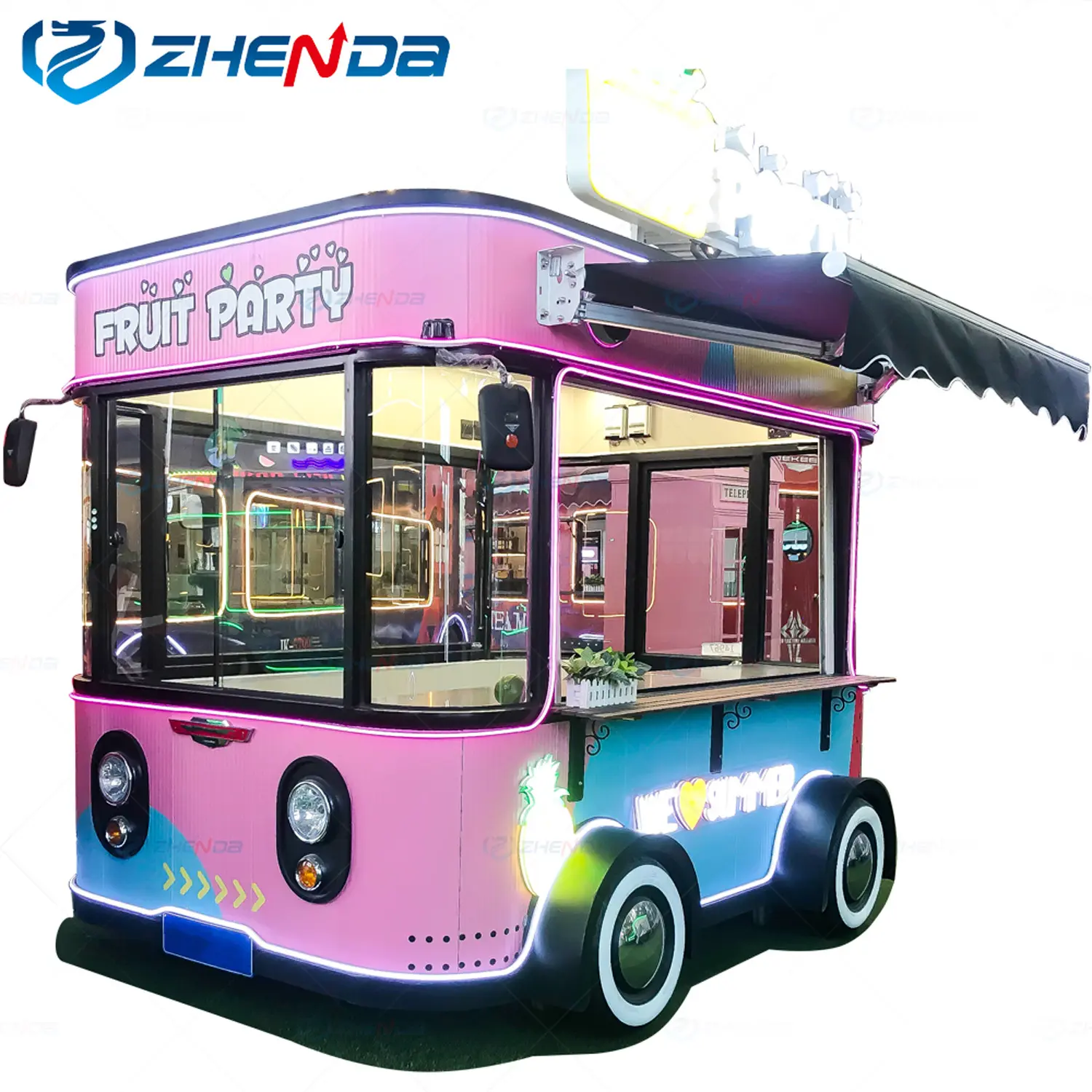 Tamanho personalizado Hot Dog Cart Smoothie Snack Food Truck Square Box Coffee Bar Austrália Standard Food truck Mobile Food Trailer