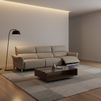 Canapé d'angle électrique moderne 3 places en cuir véritable de haute qualité pour salon - Vente en gros