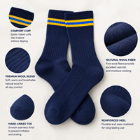 Chaussettes en laine pour hommes sur mesure, vente en gros d'usine, OEM, haute qualité, épaisses, chaudes, douces, antibactériennes, antidérapantes, hiver