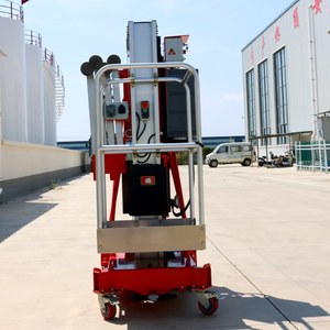 Platform kerja udara hidrolik aluminium tiang tunggal 4-12m, Lift Lift listrik <span class=keywords><strong>Manual</strong></span> dapat digerakkan satu pria - Product Image 4