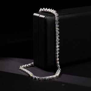 Heart Cut Moissanite 925 <b>Silver</b> Tennis Necklace <b>Choker</b> Elegant Anniversary Wedding Party Jewelry Gift for Women Style - Product Image 2