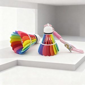 3D Printed Colorful Badminton Shuttlecock <b>Keychain</b> Creative Stress Relief Toy For Backpack Gift - Product Image 2