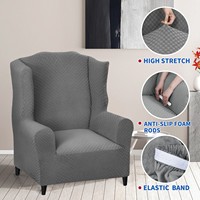 Housses de fauteuil en jacquard polyester lavables sur mesure, extensibles pour fauteuil à dossier haut, pour salon