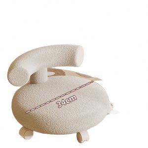 Cream Style Mobile Stool - Low Height Rotating Wheel Quiet Rolling Stool, Suitable for Children's <b>Seats</b> and Homes - Product Image 1