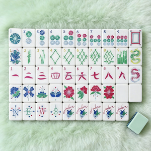 Jeu de Mahjong américain de luxe moderne en acrylique vert clair, 160 tuiles gravées, 4 couches, personnalisées, pour voyage - Product Image 5