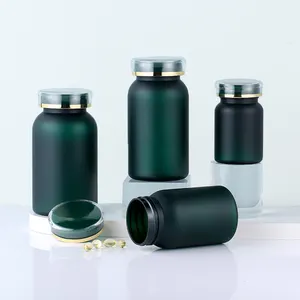 80 ML Dark green Transparent Plastic Medicine Bottles New Food Container Candy Jar Globe Shaped Candy Jars