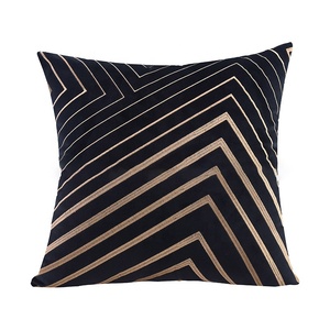 Irregular Stripes Dutch Fleece Velvet Modern Embroidery Polyester Sofa <strong>Rectangular</strong> Square <strong>Cushion</strong> <strong>Cover</strong> for Home &amp; Hotel Use - Product Image 6