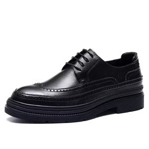 Chaussures habillées Oxford en cuir véritable pour hommes, lacets, antidérapantes, imperméables, respirantes, pour le bureau, les réunions, les mariages, les fêtes - Product Image 5