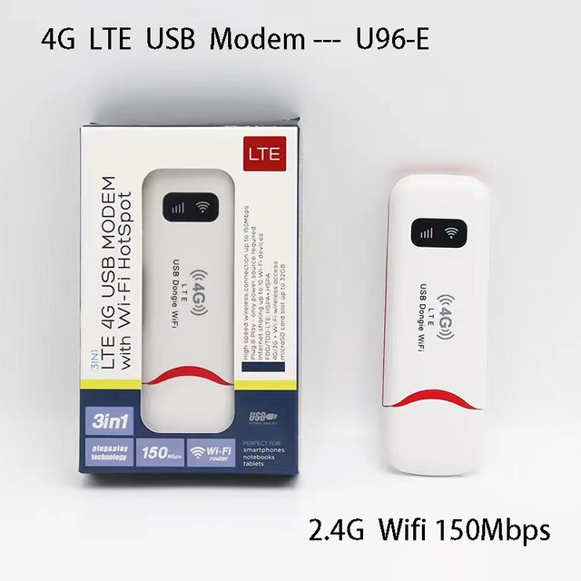 U96-E 4G USB Modem European Version Portable Mobile Wifi Hotspot Dongle 150mbps SIM Card LTE 4G USB Modem