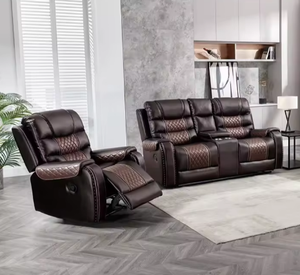 Ensemble de canapés électriques en cuir de luxe de haute qualité pour salon moderne, canapé inclinable électrique en cuir - Product Image 2