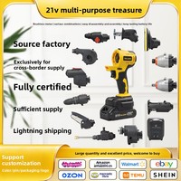 Ensemble de perceuse sans fil 21V avec batterie au lithium, kit d'outils électriques professionnels à couple élevé, boîte à outils tout-en-un pour l'entretien domestique et le bricolage