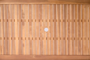 โต๊ะรับประทานอาหารกลางแจ้งที่ทันสมัย Farena ไม้เนื้อแข็งน้ำหนักเบาดีไซน์พับได้มีผิวธรรมชาติสำหรับการใช้งานในร่มหรือกลางแจ้ง - Product Image 3