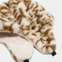 Chapeaux d'hiver épais en fausse fourrure de lapin à motif léopard pour adultes, hommes et femmes, avec cache-oreilles, chapeau de ski chaud et confortable, coupe-vent, pour l'extérieur, casquette de neige