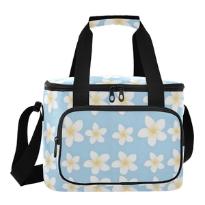 Sac isotherme de pique-nique et de plage écologique à motif Plumeria, personnalisable, pour camping familial, style hawaïen, impression à la demande - Product Image 2