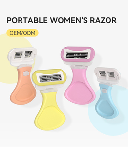 Beikelin Lady Safety Mini Draagbare Vijfbladige Germany Roestvrijstalen Scheermes Aloë + Vitamine E Smeerstrip Vrouwen - Product Image 2