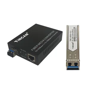 Convertitore multimediale TiNCAM 10/100 Base-Tx a 100 Base-LX con porta SFP apparecchiature di comunicazione in fibra ottica Ethernet Switch