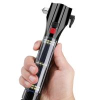 Linterna LED Solar para Exteriores, Linterna de Emergencia Recargable Multifuncional con Martillo de Seguridad USB y Succión Magnética