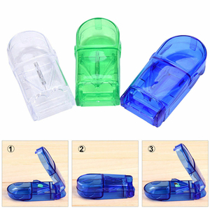 กล่องยาแบบใหม่พร้อมที่บดยา ราคาประหยัด ป้องกันการแตกหัก มีสามสี โปร่งใส - Product Image 2