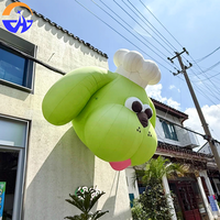 Model Anjing Koki Tiup Chenghuang Inflatable Oxford Green, Model 013XL - Hiasan Gantung Dekoratif untuk Restoran