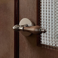 Ensemble de poignées de porte intérieures mécaniques de luxe en céramique antique tendance, finition argent brillant pour chambre