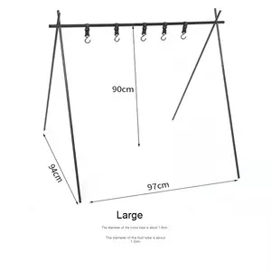 Cleye Portable pliable en aluminium trépied grand support de rangement pour outils de Barbecue en plein air Camping et randonnée crochets de rangement - Product Image 5