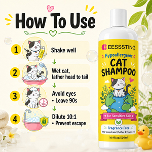 Produits de nettoyage végétaliens sous marque blanche pour le bain, améliorent la brillance des poils, nettoyage en profondeur hypoallergénique, shampoing hypoallergénique pour chats - Product Image 5