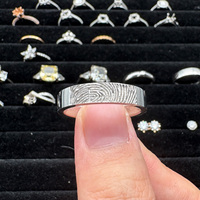 Bague en platine populaire MaiYi en gros, bijoux fins, bague personnalisée pour homme, bague éternité commémorative avec empreinte digitale sur mesure