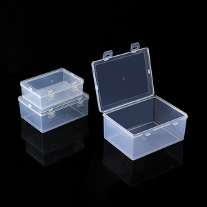 Boîte de rangement rectangulaire transparente en plastique avec couvercle 15x11x7cm pour l'organisation de bijoux et de composants électroniques - Product Image 3