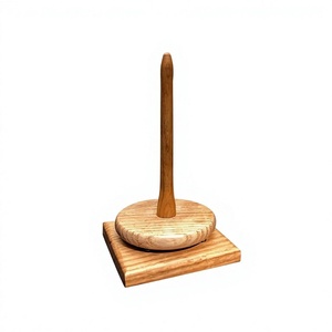 Support à fil en bois AZ ENTERPRISES, design rond simple, écologique et tendance pour le tricot à la main, utilisation pratique - Product Image 3