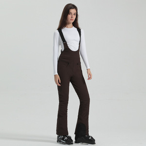 <span class=keywords><strong>Pantalon</strong></span> de <span class=keywords><strong>ski</strong></span> pour femme, bretelles doubles, élastique, coupe ajustée, coupe-vent, imperméable, <span class=keywords><strong>noir</strong></span>, chaud, <span class=keywords><strong>pantalon</strong></span> de neige pour l'extérieur - Product Image 2