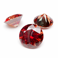 Piedra suelta de moissanita de corte redondo con revestimiento rojo, 0.1-10CT, certificada por GRA, creada en laboratorio, color mejorado, venta al por mayor para la elaboración de joyería fina