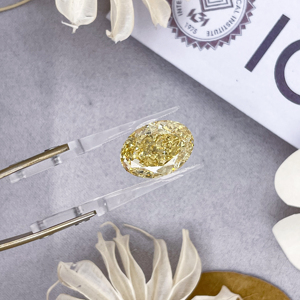 Bague en diamant jaune ovale Starsgem, couleur jaune foncé vif fantaisie, taille brillant OS, bijoux en diamants de laboratoire en vrac - Product Image 5