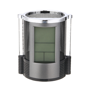 Kỹ thuật số lưới bút bút chì chủ với LED ánh sáng LCD bàn đồng hồ báo thức chủ bút bút cai trị văn phòng bàn tổ chức - Product Image 2