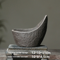 Pot en Zisha fait main en forme de lune, best-seller, récipient en céramique irrégulier style falaise pour la décoration de bonsaï