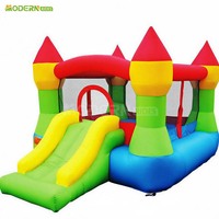 Combo de jeux gonflables pour enfants avec toboggan sec, château gonflable, parc gonflable