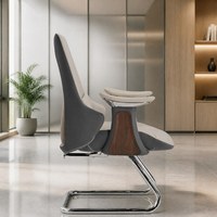 Chaise de bureau en cuir de style exécutif - Design contemporain, structure en acier, cadre intérieur avec mousse moulée haute densité
