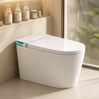 Toilette intelligente tout-en-un entièrement automatique avec télécommande, siège chauffant, drainage en S, en céramique, à poser au sol pour usage domestique