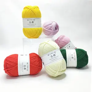 Mélange de haute qualité couleur coton mélange de Nylon Crochet fil de Tube à tricoter doux Extra lavable 3mm fil de noyau de coton