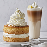 Vente Directe Poudre de Crème Fouettée Pré-Mélangée Soyeuse et Parfumée, Prête à l'emploi avec de l'Eau et du Lait, 1KG par Paquet, pour Gâteaux, Glaces et Biscuits