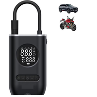 Shuntour Gonfleur de pneus sans fil portable 150 PSI 4000 mAh Pompe à air électrique numérique rechargeable Mini compresseur d'air pour voiture Noir FCC
