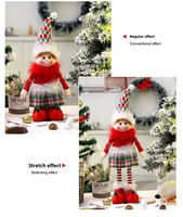 Nouvelle charmante poupée de Noël rose Bonhomme de neige Père Noël Renne, décorations de Noël pour fenêtres avec paillettes roses