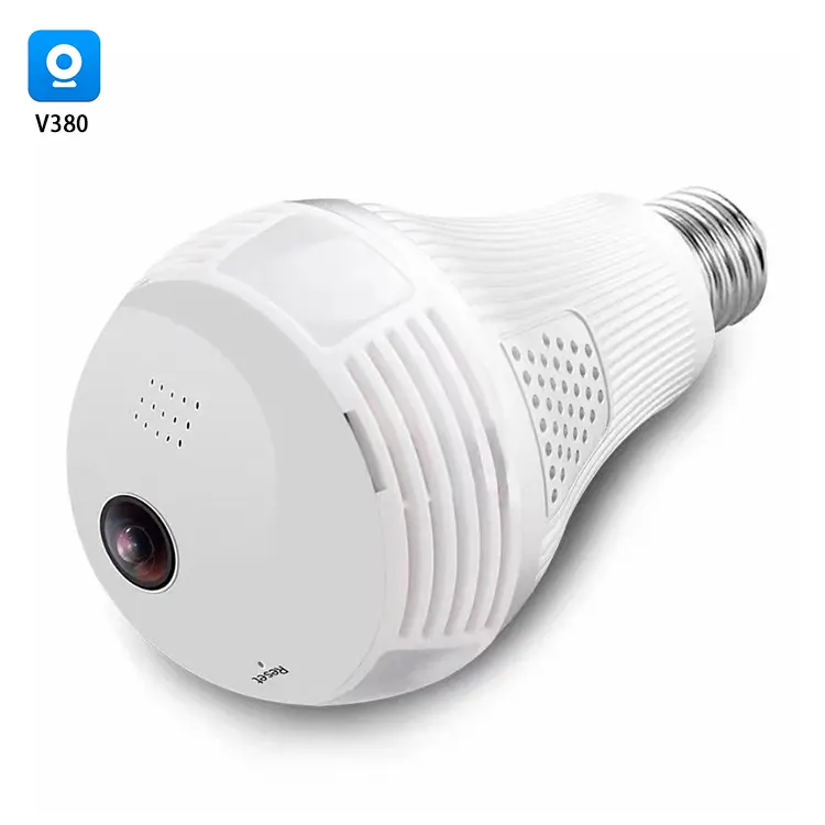 Amazon Hot Sale V380 360 Panoramic Cctv 2mp 3MP 5MP Wifi Ip Camera Light Bulb Camera 1080p Wifi light camera