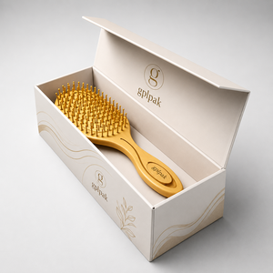 Boîte d'emballage de luxe personnalisée en forme de livre avec couvercle magnétique à rabat, en carton <span class=keywords><strong>rigide</strong></span>, pour brosse à cheveux, boîte cadeau - Product Image 2