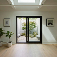 Puerta Corredera de Aluminio de Alta Resistencia con Vidrio Doble, de Piso a Techo, Tamaño Personalizado, para Patio de Casa Moderna