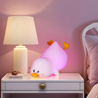 USB Lumières Intérieur Nouveau Silicone Canard Lit Nuit Décoration Animal 2024 Pat Bébé Tactile LED Dessin Animé Lampe Canard Silicone Veilleuse
